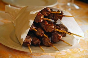 Arrosticini caratteristici dell'Abruzzo 