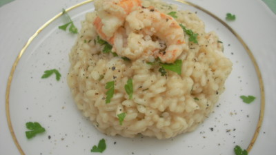 Risotto allo Champagne e scampi