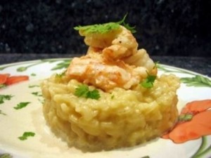 Risotto allo Champagne con gli scampi